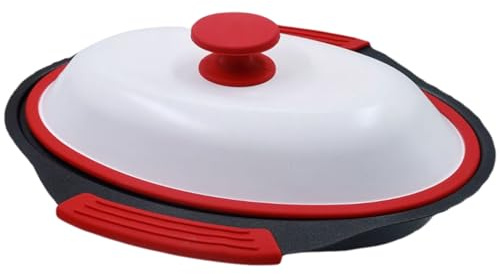 Parrilla para microondas, olla para cocinar tocino con tapa, máquina para hacer queso a la parrilla y crujiente, apta para lavavajillas para una limpieza fácil para microondas Utensilios