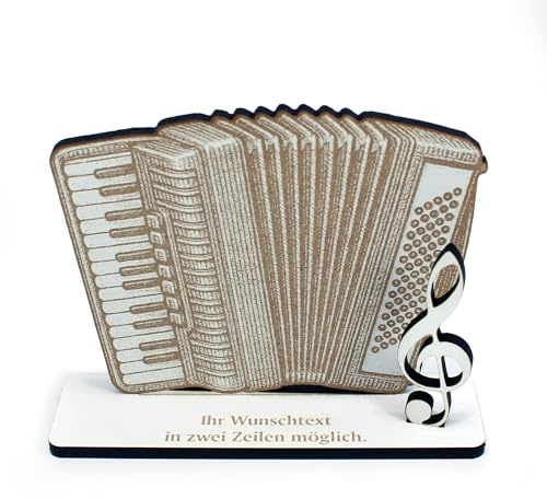 Dekolando Dekoaufsteller Geldgeschenk Akkordeon – Geschenk für Musiker mit Wunschtext - Akkordeonist & Akkordeonistin – Folk Tango Polka Geschenkidee