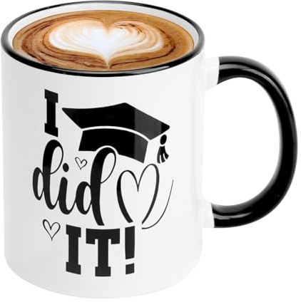 Taza de graduación,Taza decorativa de graduación,Master Graduation Regalo | Taza de regalo con sombrero de soltero, para regalo de graduación, uso diario