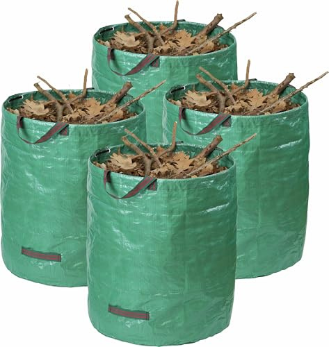 Meister Gartensack 272 Liter – 4 Stück – Selbststehend mit Griffen | Gartenabfallsack für Laub, Grünschnitt und Unkrautarbeiten – Belastbar und robust – mehrteiliges Set
