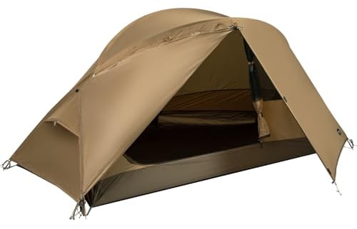 TOMOUNT Zelt Ultraleichte 1-2 Person Nylon Campingzelt Kleine Packungsgröße, 4 Saison Wasserdicht & Winddicht Kompakt Kuppelzelt für Hiking, Wandern, Camping, Outdoor