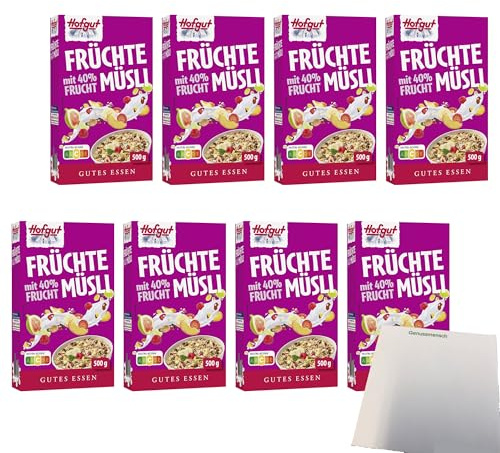 usy Bundle für Hofgut Müsli Früchte VPE (8x500g Packung) + usy Block
