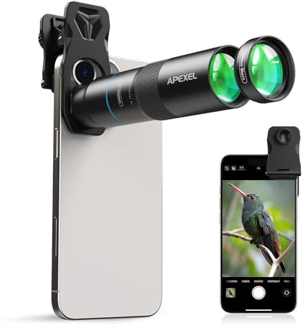 Evil Eye TeleMacro Pro 10X Teleobjetivo para Smartphones, Zoom 10X + Lente Macro 10X, Ultraligero, Multicapa y Lente ED, Clip Universal, Ideal para iPhone 17/16/15/14/13, Samsung & Android