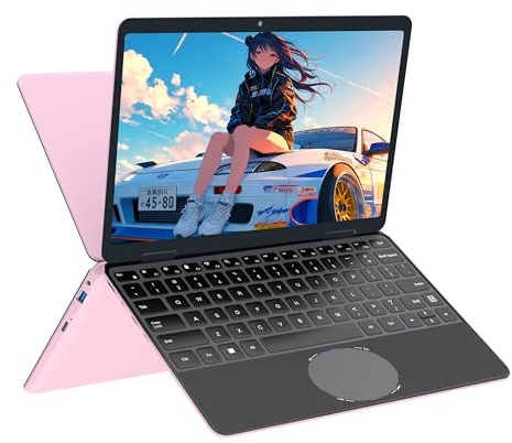 ZSRAINB 10.95’’ Pink 2-in-1 Touchscreen Laptop, Portable Business Notebook for Students, 360° Flip Design, FHD 1920x1200 IPS Display, 12th Gen N100 Processor, 16GB DDR4 RAM, 512GB M.2 SSD