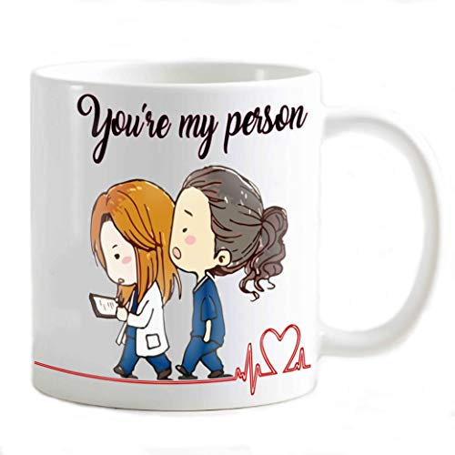 Tazza Mug personalizzata Grey' s You are My Person Vintage tazza per amiche dottori camice Idea regalo Amicizia Serie Tv