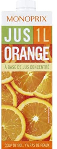 Monoprix Jus d'orange à base de jus concentré - La brique de 1 l