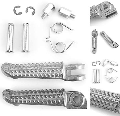 Artudatech Pédale de Moto Repose-Pieds Avant Conducteur Repose-Pieds de Moto pour Yamaha YZF R1 1998-2014 R6 1999-2014 R6S 2003-2008 Argent