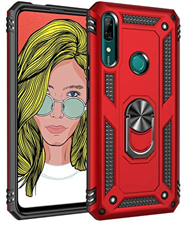 BestST Custodia per Huawei P Smart Z/Y9 Prime Cover, 360° Girevole Regolabile Ring Armor Bumper TPU Case Magnetica Supporto Smartphone Silicone Custodie Heavy Duty Antiurto per Huawei P Smart Z
