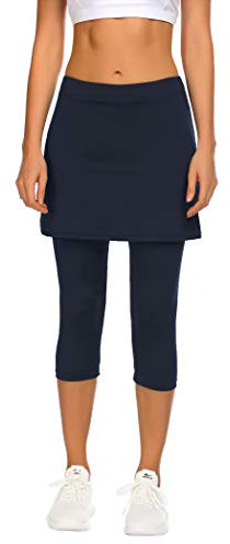Balancora Damen Lauf Skort/Laufhose Hockey Rock Engen Capris Gym Yoga Pants Leggings mit Rock Hosenrock Damen