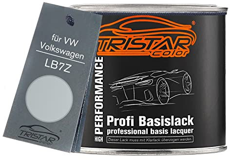 TRISTARcolor Autolack Dose spritzfertig für VW/Volkswagen LB7Z Satinsilber Metallic/Satin Silver Metallic Basislack 0,5L