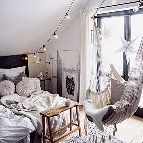 GOTOTOP Outdoor-Hängestuhl, weiches Kissen, atmungsaktives Gewebe, Zwei Kissen, einfach aufzuhängen, verschleißfeste Hängematte für den Wintergarten zu Hause