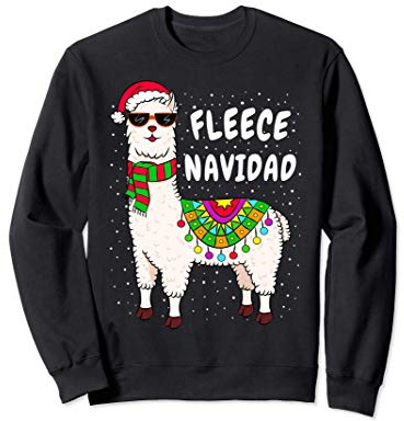 Spanish Christmas Gift Fleece Feliz Navidad Llama Sweatshirt