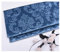 Weicher Samtstoff Dekostoff Meterware 140cm Breit Prägung Blumenmuster Samtmaterial Polsterstoff zum Nähen von Kunsthandwerk, Kissen, Möbeln, Tischdecke(Color:Blau)