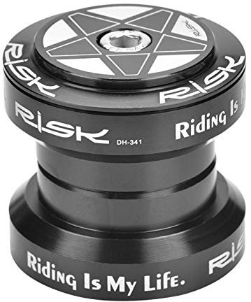 34-mm-Fahrrad-Headset aus Aluminiumlegierung, Leichtes Fahrradlager-Headset 28,6-mm-Gabellager mit Geradem Gabelschaft(Schwarz)