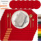 MAHEWA 6er Set Premium Tischset Platzset aus Filz rutschfest Ab-waschbar und Waschmaschinenfest Eckige Platzdeckchen Teller-Untersetzer Filzset Tisch-Matten Platz-Matten (Rot, 6er Set)