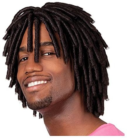 NEU Perücke Herren Levi Dreadlocks, schwarz - mit Haarnetz
