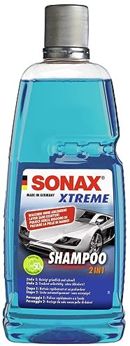 SONAX Shampoo 2 in 1 (1 L) concentré pour le lavage de la voiture sans lessivage et séchage sans taches | Réf: 02153000-810