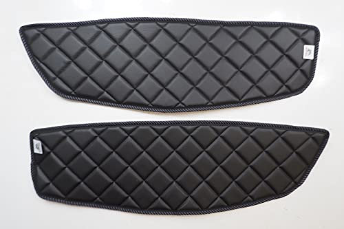 KRAM-TRUCK Gesteppte Türverkleidungen 2 Stück, Kompatibel mit z MAN TGX/TGS 2007-2020, Schwarz, Lederimitat auf 10 mm dickem Schaumstoff, Hygienezertifikat, Klettverschluss