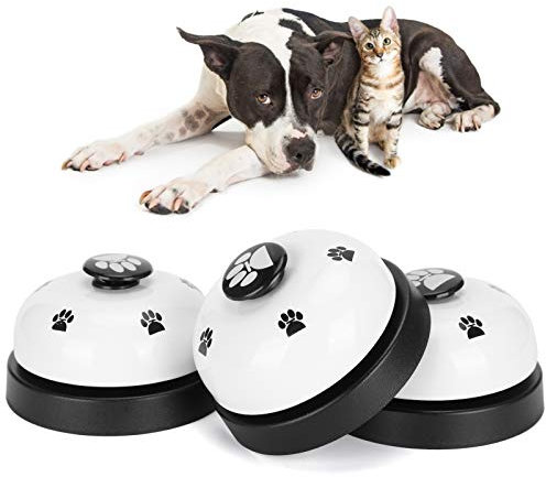 Pssopp 3 Stück Haustier Trainingsglocken Hundeklingel Haustier Türklingeln für Töpfchen Toiletten Training und Essen Kommunikationsglocken Welpen und Katzen Kommunikationsgerät[Weiß] Türglocken