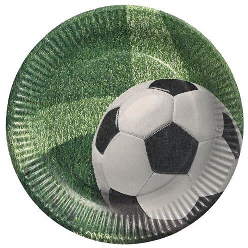 PAPSTAR Teller, Pappe rund Ø 23 cm Football 88579 Pappteller Einwegteller Fußball, 10 Stück
