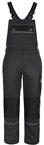 TMG | Leichte Arbeitslatzhose für Herren Style Light, schwarze Arbeitshose mit Kniepolster & Taschen, robust | Gr. 50