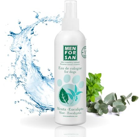 MENFORSAN Acqua di Colonia per Cani Menta ed Eucalipto 125ml, Fragranza Rinfrescante e di Lunga Durata