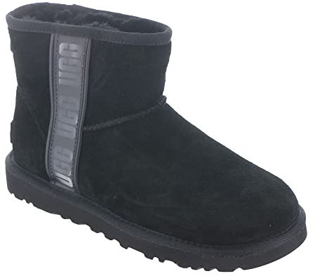 UGG Damen Classic Mini Side Logo II Klassische Stiefel, Black, 36 EU