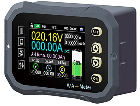 0-120V Batterie Monitor, KG-F Coulomb Batteriewächter Bluetooth Batteriemonitor Amperemeter Voltmeter Mobile Steuerung App fernbedienung, für Auto Boot Wohnmobil Blei-Säure-Li-Batterie (0-600A)