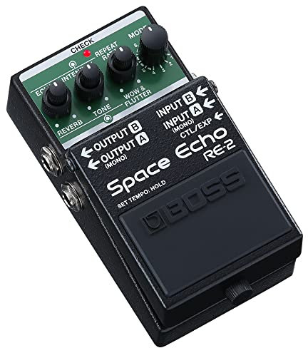 BOSS RE-2 SPACE ECHO – Tape Echo Delay Reverb Effektpedal. Moderne Nachbildung des legendären Roland RE-201 Space Echo im Kompaktpedal-Format. True Stereo. Federhall. Wow & Flutter.