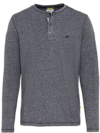 camel active Herren Henleyshirt im Regular Fit | Longsleeve Langarmshirt aus nachhaltiger Baumwolle perfekt für Alltag und Freizeit