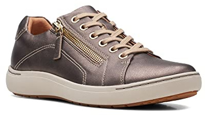 Clarks Women's Nalle Lace Sneaker, Bronze Metallic, 8 Wide