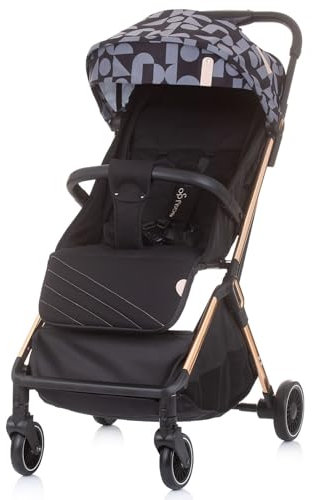 Chipolino Kinderwagen Buggy Easy Go faltbar Lenkerbremse gefederte Räder Korb, Farbe:schwarz