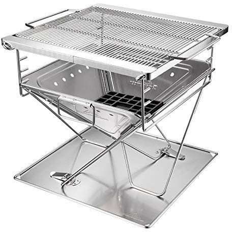 ADITAM KANBUN Outdoor Supplies Burning Fire Barbecue Grills Edelstahl Klappgrill Grillofen Double the Comfort