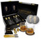 Catrinaz® - Ensemble de verres à whisky de luxe - incl. 2 verres à whisky classiques 300ml - 4 pierres de whisky doré - 2 sous verres - Pinces à glace - Coffret cadeau de luxe - Cadeau unique