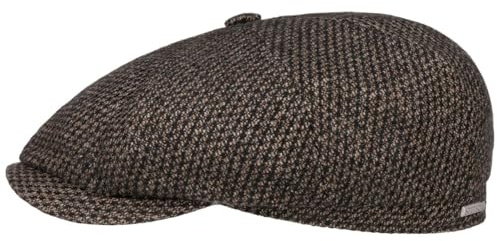 Stetson Hatteras Milbridge Wool Flatcap Elegante Schirmmütze Meliertes Muster Made in EU Herren Herbst/Winter