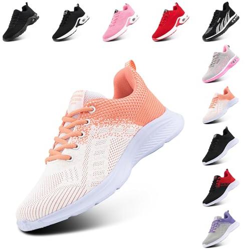 Hitmars Chaussure de Course Femme Respirante Légères Chaussures de Sport Gym Fitness Athlétiques Chaussures de Running Confortables Jogging Sneakers Noir Rose Rouge Orange Violet EU 36-42