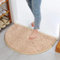 Rutschfeste, saugfähige Badematte, Heimteppich, Bodenmatte, weiche Chenille-Badematte, halbrund, Mikrofaser, Badezimmer-Duschvorleger, 40 x 60 cm, Beige