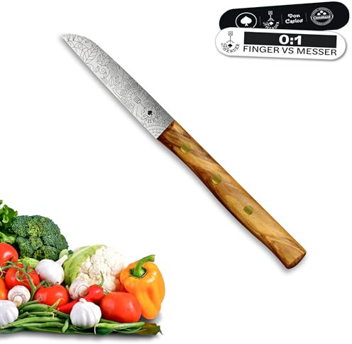 Premium Gemüsemesser - Extra Scharf, Allzweckmesser, Solingen, Schälmesser, Küchenmesser, Kneipchen, edler Holzgriff, Rostfrei (Mosaik, Olive)