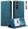 KZB Handyhülle für Samsung Galaxy S24 5G Hülle Premium Lederhülle Klappbar Flip Case Tasche Magnet Kartenfach Standfunktion Klapphülle Schutzhülle für Samsung Galaxy S24 6,2'' - Blaugrün