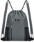 WANDF Kordelzug-Rucksack mit Schulterpolster, Sport-Gym-Rucksack mit Netztasche, Kordelzug-Rucksack für Damen und Herren (Grau)