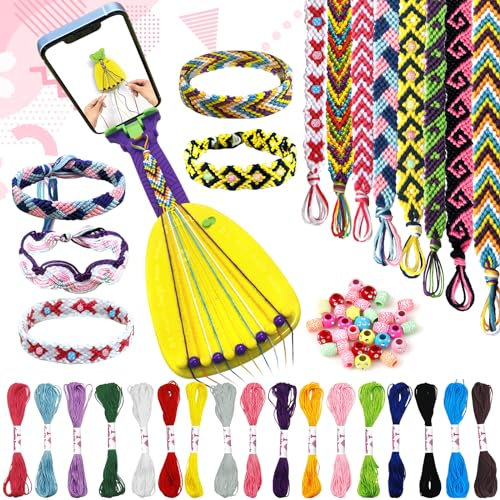ASTNIC Friendship Bracelet Making Kit Toys for Girl,DIY Arts and Crafts for 8-14 Years Old Kid Jewellery Making Kits with Beads for Girls,Braiding Set foar Children Birthday Gift