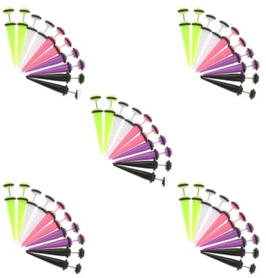 Paowsietiviity Lot de 10 faux écarteurs d'oreille 18 g, 1mm, Plastique