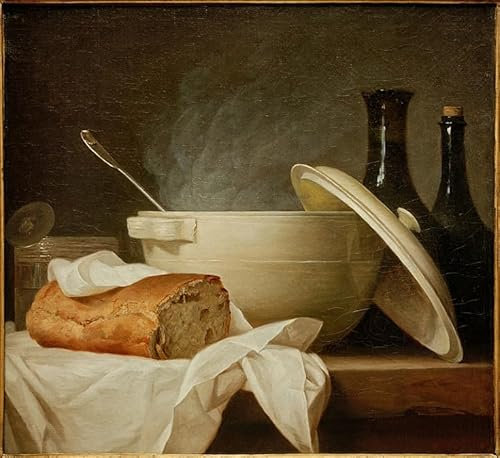 MSTECO Célèbre Peinture Murale d'art l'image Affiche en Toile la soupière blanche d'Anne Vallayer Coster Pour la Décoration Murale 60x90cm