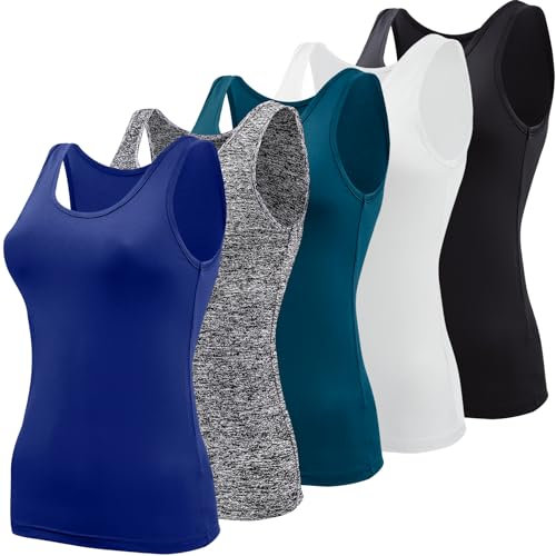 BQTQ Basic-Tank-Tops für Damen, ärmellose Unterhemden, 5 Stück, Mittel