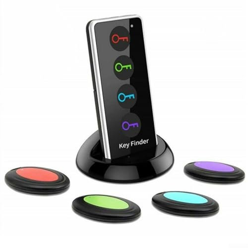 Schlüsselfinder, 4-in-1 Wireless Remote Lost Finder Fernbedienung Item Locator mit LED-Licht und Basis zum Finden von Brieftaschen Telefon Brille Haustier