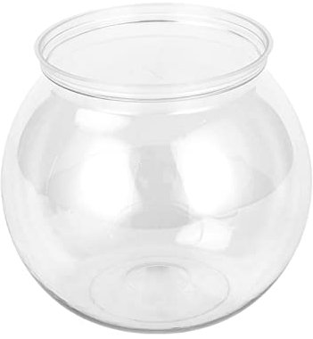 HNsdsvcd Aquarium rond incassable en plastique transparent pour petits poissons 4 tailles vases pour décoration de bonbons, bols en plastique transparent rond