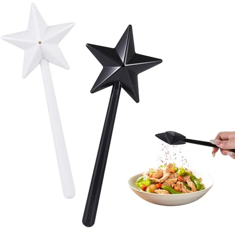 2 Pcs Small Refillable Salt and Pepper Grinder Set, Magical Wand Salt and Pepper Shakers Mills Sets, Portable Condiment Salt Sticks for Home Travel Camping(Black/White)