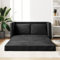 Keyroto Schlafsofa Sofa mit schlaffunktion Schlafcouch Sofa Bed Sofabett Sofa mit schlaffunktion fürsWohnzimmer Schlafzimmer Heimkino Gästezimmer-Schwarz-Samt