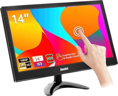 Jhcztrk 14 pollici touch screen portatile monitor HDR portatile con HDMI USB C, schermo IPS HDR, 400 cd/m² FHD 1080P 99% sRGB per laptop Mac Xbox PS4/5 Switch Display esterno