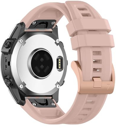 RosMank 20mm Quickfit Bracelet pour Garmin Fenix 8 43mm/7S Pro/7S/6S Pro/6S/5S, Bracelet de Remplacement en Silicone pour Approach S70 42mm/Instinct 2S/Descent Mk3S, Abricot